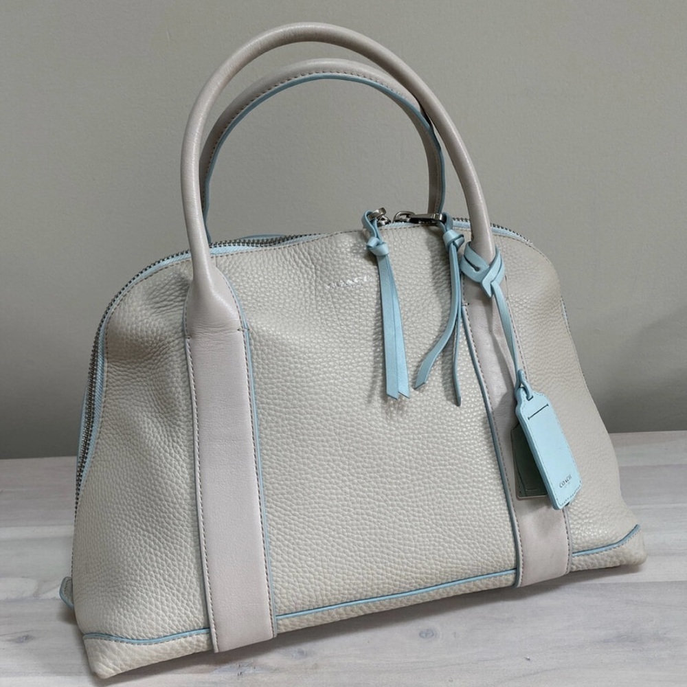 Coach Bleeker Preston Edgepaint Cream/Blue Shoulder/Crossbody Bag - Picture 2 of 11